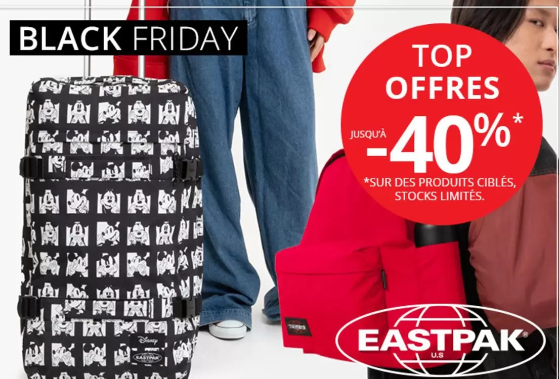 Eastpak - Black Friday offre sur Rayon d'Or