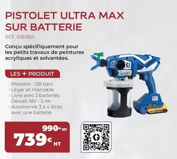 Pistolet Ultra Max Sur Batterie offre à 739€ sur Sikkens Solution