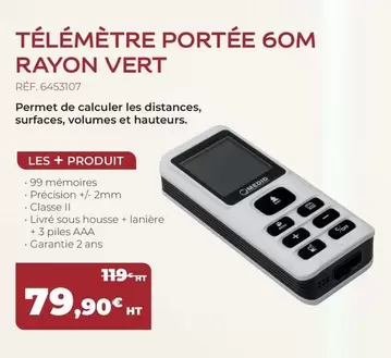 Télémètre Portée 60m Rayon Vert offre à 79,9€ sur Sikkens Solution