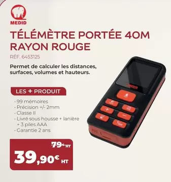 Télémètre Portée 40m Rayon Rouge offre à 39,9€ sur Sikkens Solution