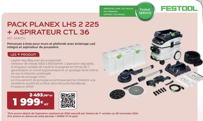 Promo - Pack Planex Lhs 2 225 + Aspirateur Ctl 36 offre à 1999€ sur Sikkens Solution