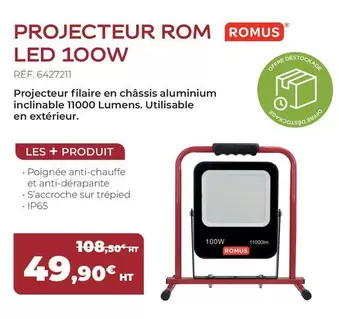 Projecteur Romus Led 100w offre à 49,9€ sur Sikkens Solution