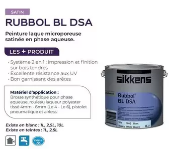 Peinture Laque Microporeuse Satinée En Phase Aqueuse offre sur Sikkens Solution