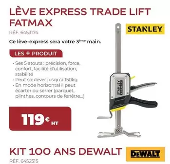 Stanley - Lève Express Trade Lift offre à 119€ sur Sikkens Solution