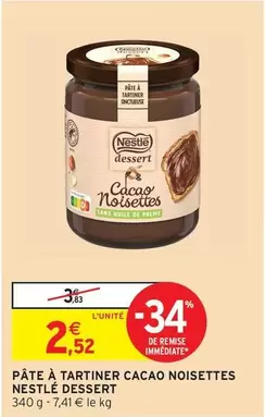 Nestlé - Pâte À Tartiner Cacao Noisettes offre à 2,52€ sur Intermarché Hyper