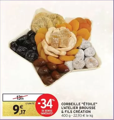 Brousse & Fils - Corbeille "etoile" offre à 9,17€ sur Intermarché Hyper