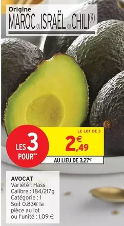 Avocat offre à 2,49€ sur Intermarché Hyper