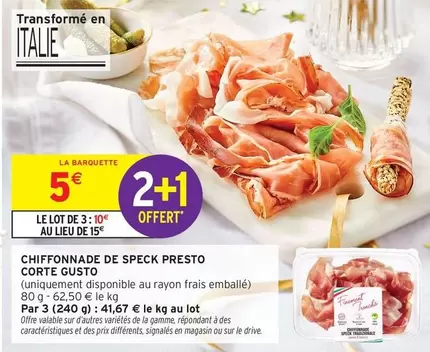 Signal - Chiffonnade De Speck Presto Corte Gusto offre à 5€ sur Intermarché Hyper