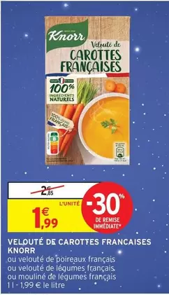 Knorr - Veloute De Carottes Francaises offre à 1,99€ sur Intermarché Hyper