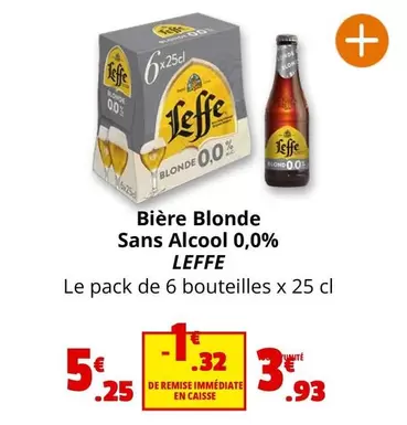 Leffe - Bière Blonde Sans Alcool 0,0% offre à 5,25€ sur Coccinelle Express