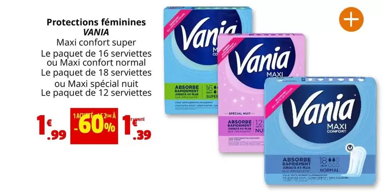 Vania - Protections Féminines offre à 1,99€ sur Coccinelle Express