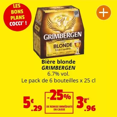 Grimbergen - Bière Blonde offre à 5,29€ sur Coccinelle Express