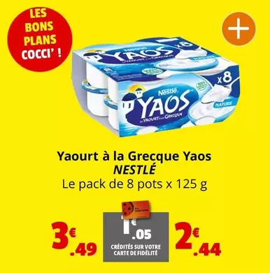 Nestlé - Yaourt À La Grecque Yaos offre à 3,49€ sur Coccinelle Express