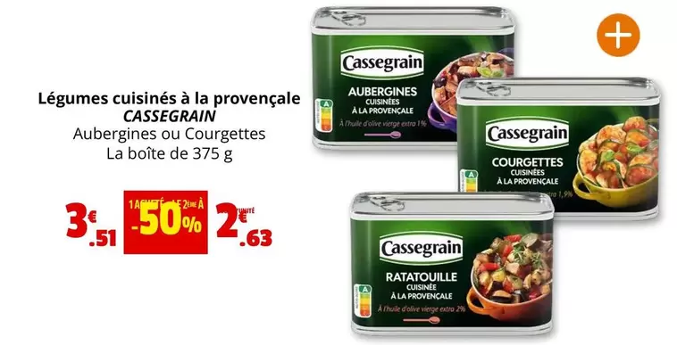 Cassegrain - Légumes Cuisinés À La Provençale offre à 3,51€ sur Coccinelle Express