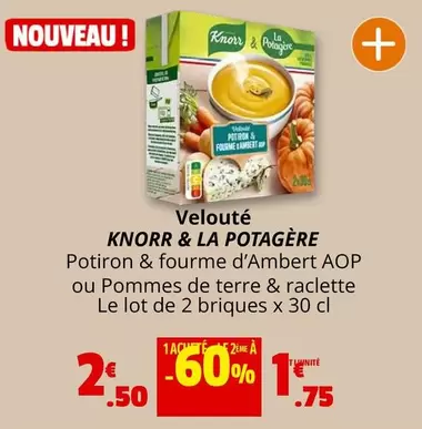 Knorr - Velouté offre à 2,5€ sur Coccinelle Supermarché