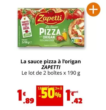 Zapetti - La Sauce Pizza A L'Organ offre à 1,89€ sur Coccinelle Supermarché