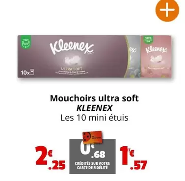 Kleenex - Mouchoirs Ultra Soft offre à 2,25€ sur Coccinelle Supermarché