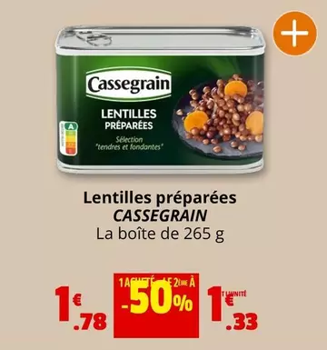 Cassegrain - Lentilles Préparées offre à 1,78€ sur Coccinelle Supermarché