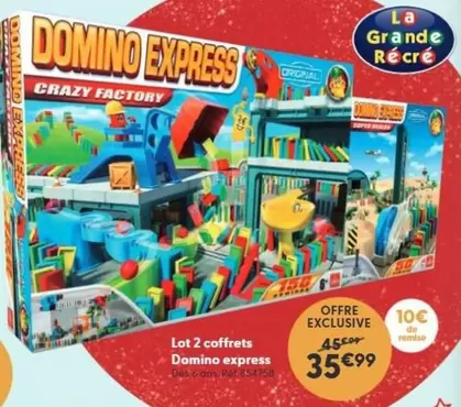 Lot 2 Coffrets Domino Express offre à 35,99€ sur La Grande Récré