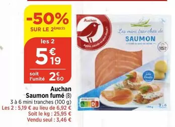 Auchan - Saumon Fumé offre à 5,19€ sur Bi1