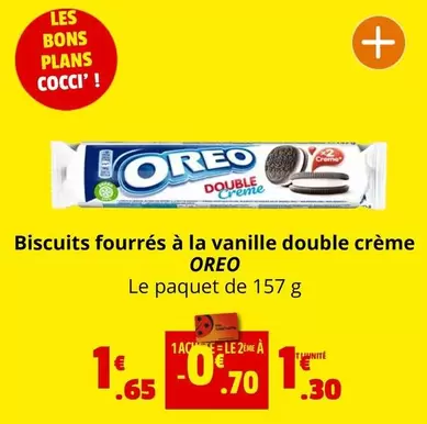 Oreo - Biscuits Fourrés À La Vanille Double Crème offre à 1,65€ sur Coccimarket