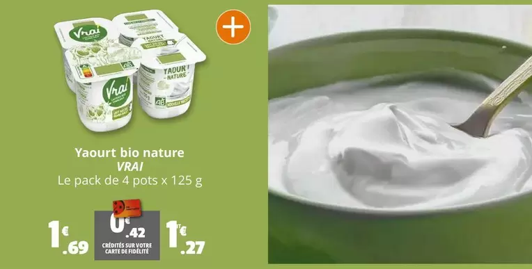 Yaourt Bio Nature offre à 1,69€ sur Coccimarket