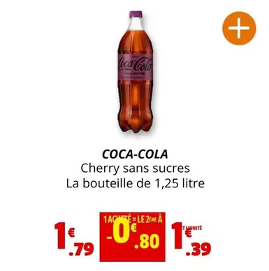 Coca cola - Cherry Sans Sucres offre à 1,79€ sur Coccimarket