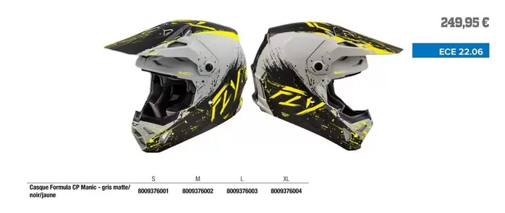 FLY Racing - Casque Formula CP Manic - Gris Matte/ Noir / Jaune , Casques Off-road offre à 249,95€ sur Bihr