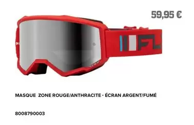 FLY Racing - Masque Zone Rouge/ Anthracite-écran Argent/Fumé offre à 59,95€ sur Bihr