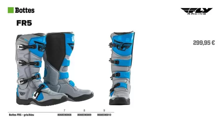 FLY Racing - Bottes FR5 Gris/Bleu offre à 299,95€ sur Bihr