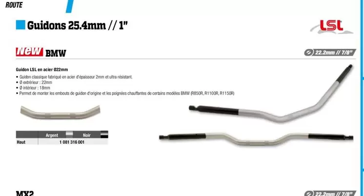 BMW - Guidons 25.4mm / 1" offre sur Bihr