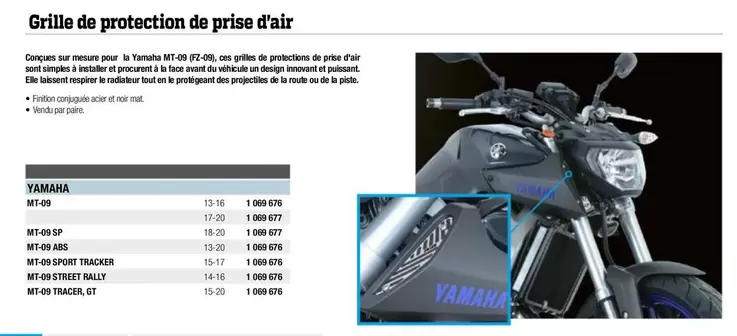 Yamaha - Grille De Protection De Prise D'air offre sur Bihr