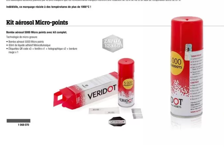 Kit Aérosol Micro-points offre sur Bihr