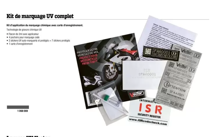 Kit De Marquage Uv Complet offre sur Bihr