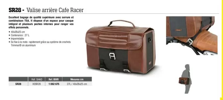 Sr28- Valise Arrière Cafe Racer offre sur Bihr