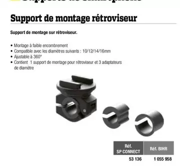 Support De Montage Rétroviseur offre sur Bihr