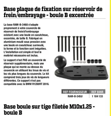 Base Boule Sur Tige Filetée M10x1.25 - Boule B offre sur Bihr