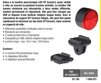 Grâce À La Umière Panoramique Led Sp Connect, Soyez Visible offre sur Bihr