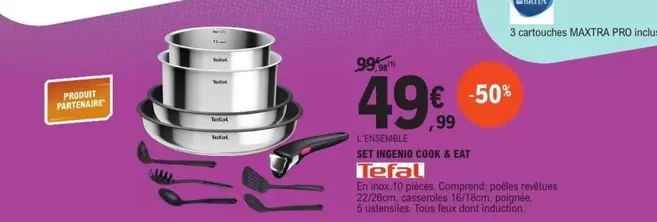 Tefal - 3 Cartouches Maxtra Pro Ideal offre à 49,99€ sur E.Leclerc