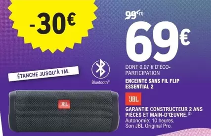 JBL - Garantie Constructeur 2 Ans offre à 69€ sur E.Leclerc