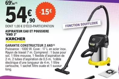 Kärcher - Aspirateur Eau Et Poussière "KWD 3" offre à 54,9€ sur E.Leclerc