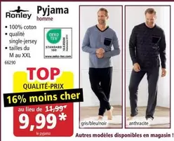 Tex - Pyjama offre à 9,99€ sur Norma