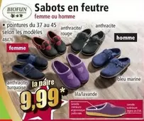 Sabots En Feutre offre à 9,99€ sur Norma