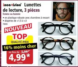 Lunettes De Lecture, 3 Pièces offre à 4,99€ sur Norma