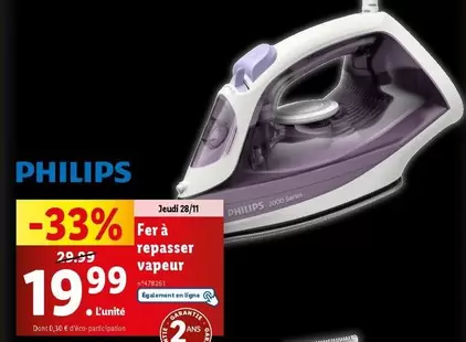 Philips - Fer À Repasser Vapeur offre à 19,99€ sur Lidl