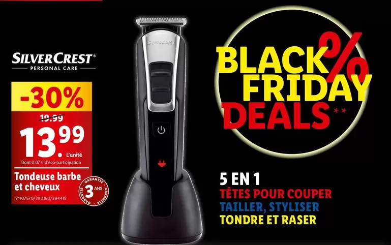 Silvercrest Personal Care - Tondeuse Barbe Et Cheveux offre à 13,99€ sur Lidl