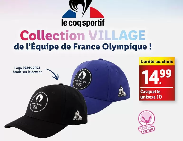 Casquette Unisexe JO offre à 14,99€ sur Lidl