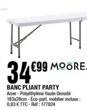 Banc Pliant Party offre à 34,99€ sur La Foir'Fouille