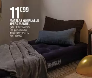 Bestway - Matelas Gonflable 1pers Manuel offre à 11,99€ sur La Foir'Fouille