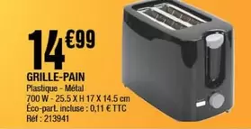 Grille-pain offre à 14,99€ sur La Foir'Fouille